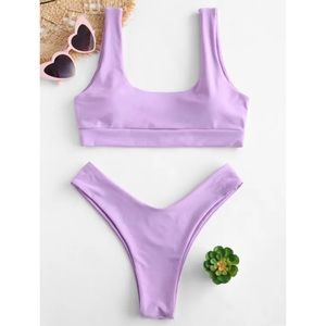 Scooped High Cut Bikini Set